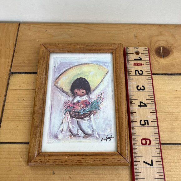 Flower Boy De Grazia Art Print Framed Vintage Children Series Southwest Indians - Picture 5 of 6
